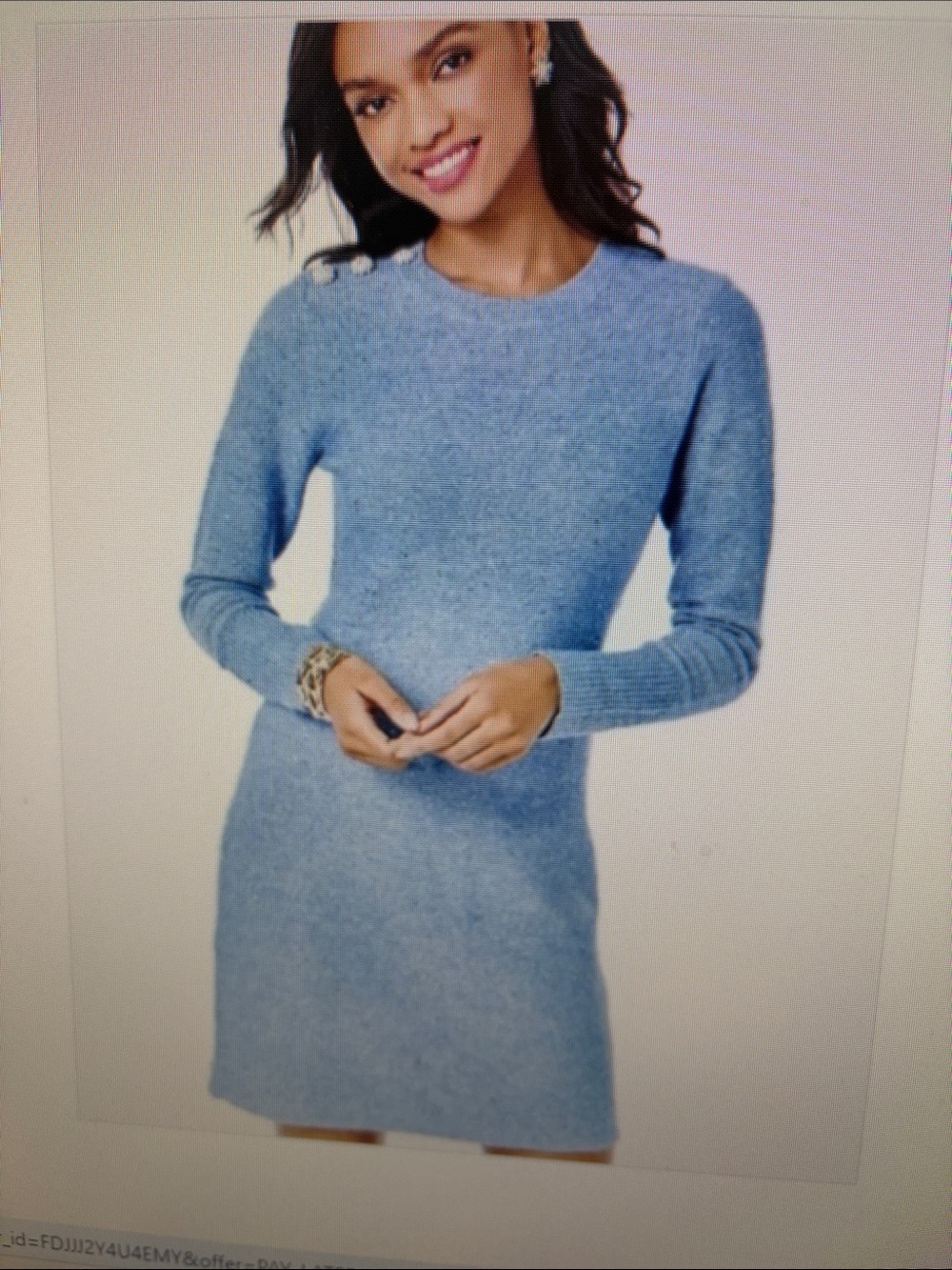 Lilly Pulitzer Light Blue Long Sleeve Sweater Dress that Shimmers